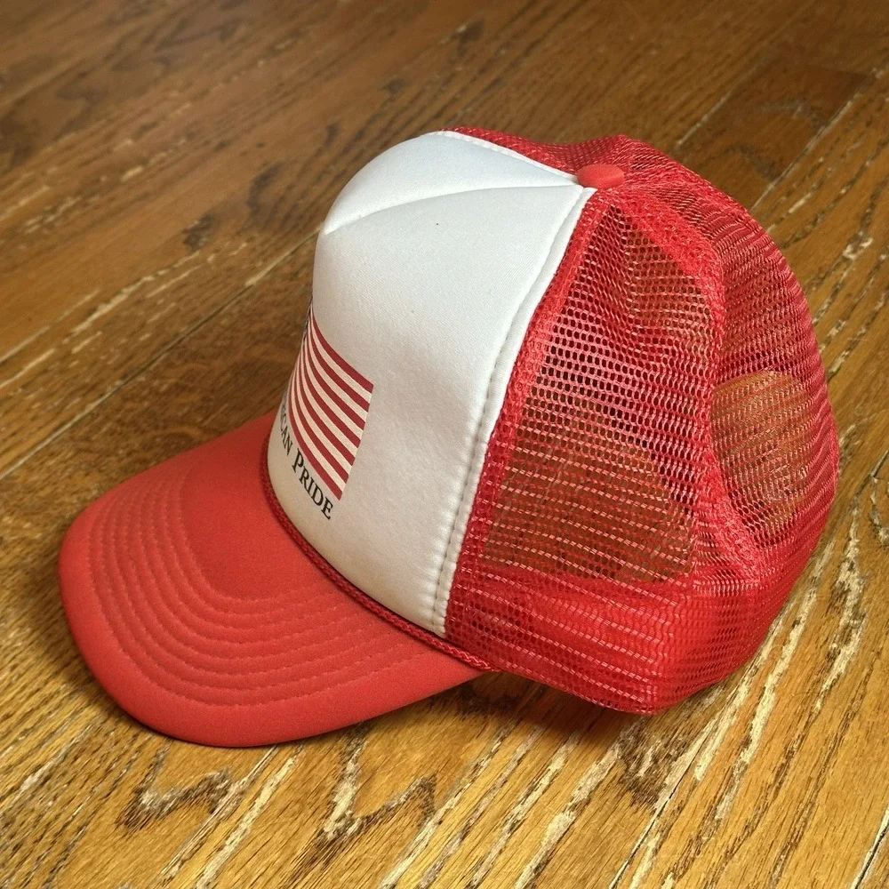 Vintage American Pride‎ Trucker Hat Cap Men's Snap Back Foam Adjustable 90's